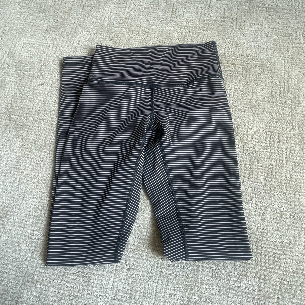lululemon athletica Black and White Striped Leggings